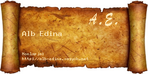 Alb Edina névjegykártya
